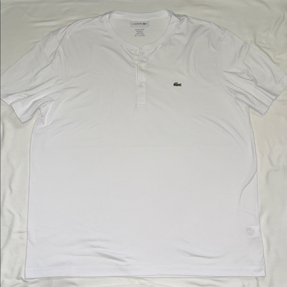 Lacoste Men's White Henley Shirt
